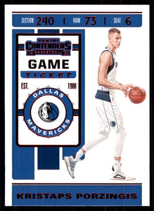 Kristaps Porzingis 2019 2020 Panini Contenders Red Series Mint Card #64