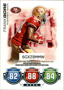 Frank Gore 2010 Topps Attax Code Card Series Mint Card