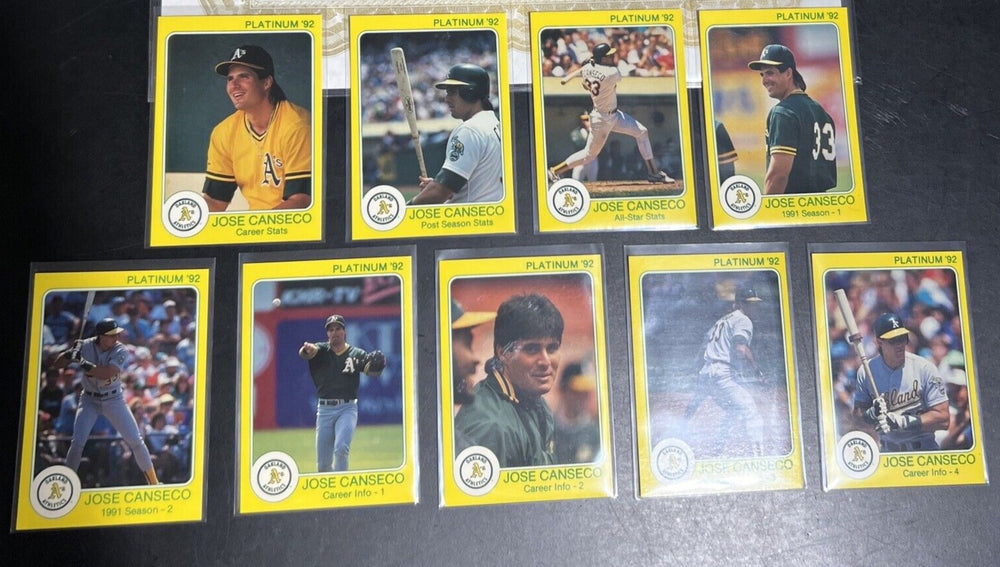 Jose Canseco 1992 Star Company PLATINUM Series Complete Mint Set