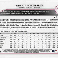 Matt Vierling 2022 Topps Chrome Pink Series Mint Rookie Card #181