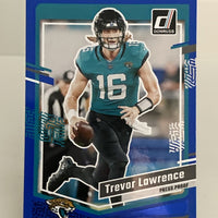 Trevor Lawrence 2023 Donruss Press Proof Blue Series Mint Card #139