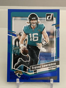 Trevor Lawrence 2023 Donruss Press Proof Blue Series Mint Card #139