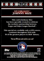 Johnny Mize 2010 Topps Logoman HTA Mint Card #HTA-33
