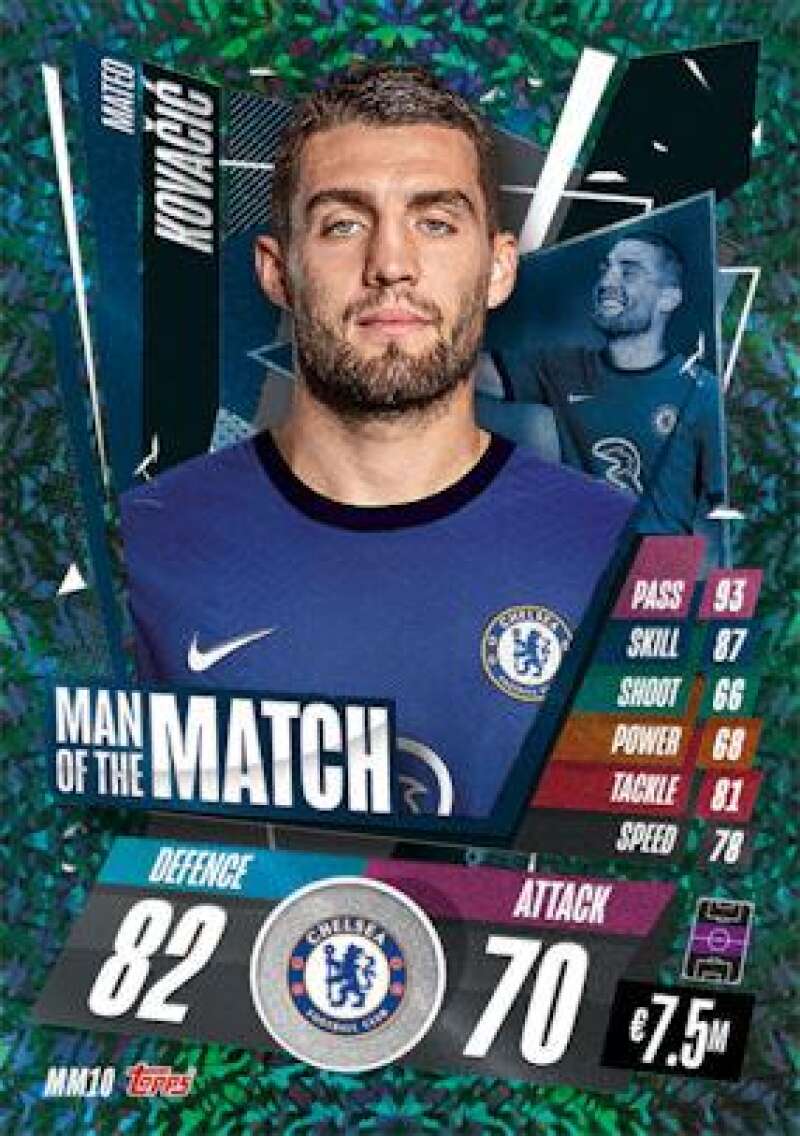 Mateo Kovacic 2020 2021 Topps Match Attax Champions League Man of The Match Series Mint Card #MM10