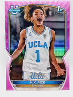 Kiki Rice 2022 2023 Bowman University Chrome Pink Refractor Mint Rookie Card #24
