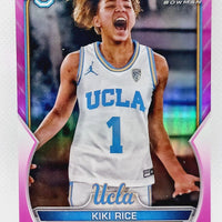 Kiki Rice 2022 2023 Bowman University Chrome Pink Refractor Mint Rookie Card #24