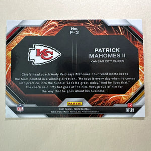 Patrick Mahomes 2023 Panini Prizm Fireworks Series Mint Card #F-2