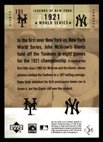 Babe Ruth 2001 Upper Deck Legends of New York Series Mint Card #151
