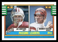 Joe Montana 1990 Topps Passing Leaders Series Mint Card #229
