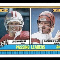 Joe Montana 1990 Topps Passing Leaders Series Mint Card #229