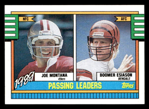 Joe Montana 1990 Topps Passing Leaders Series Mint Card #229