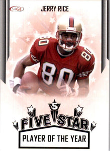 Jerry Rice 2023 Sage Five Star Player of the Year Series Mint Card #FS-2