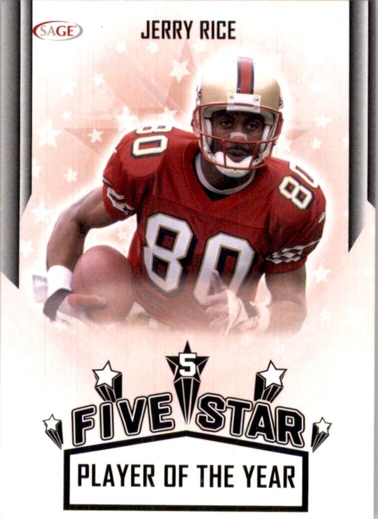 Jerry Rice 2023 Sage Five Star Player of the Year Series Mint Card #FS-2