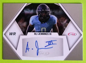 Ali Jennings III 2023 SAGE Autograph Silver Series Mint Rookie Card #A-AJIII