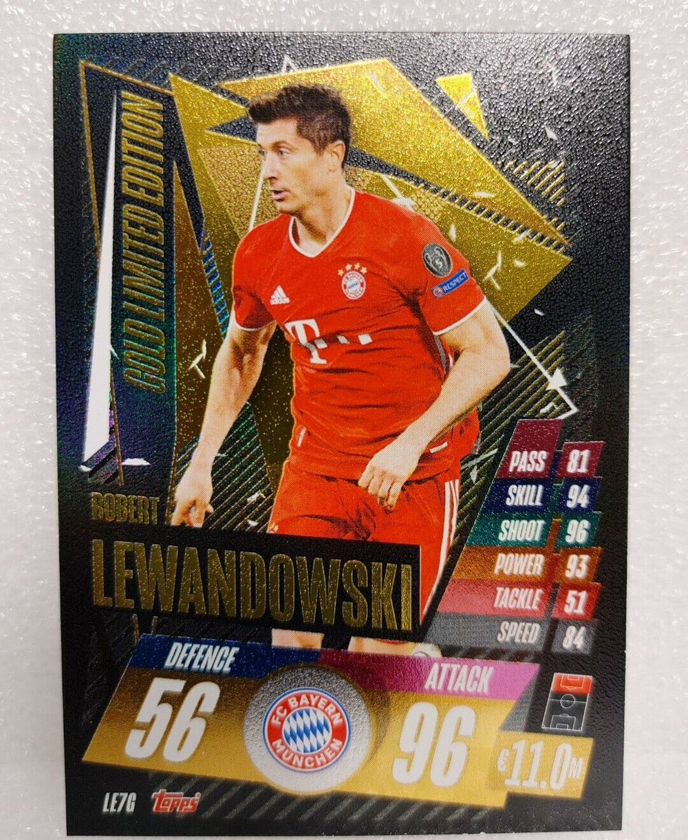 Robert Lewandowski 2020 2021 Topps Match Attax UEFA Gold Limited Edition Series Mint Card #LE7G
