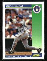 Paul Molitor 1992 Score Series Mint Card  #61
