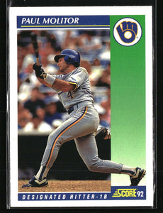 Paul Molitor 1992 Score Series Mint Card  #61