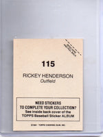 Rickey Henderson 1981 Topps Baseball Sticker #115
