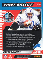 Barry Sanders 2025 Score First Ballot Series Mint Insert Card #8
