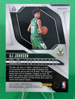 AJ Johnson 2024 2025 Panini Prizm Green Series Mint Card #251
