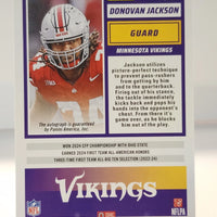 Donovan Jackson  2025 Panini Score Football Green Autographed Rookie Card #90