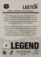 Brian Leetch 2010 2011 O-Pee-Chee Marquee Legend Series Card #572
