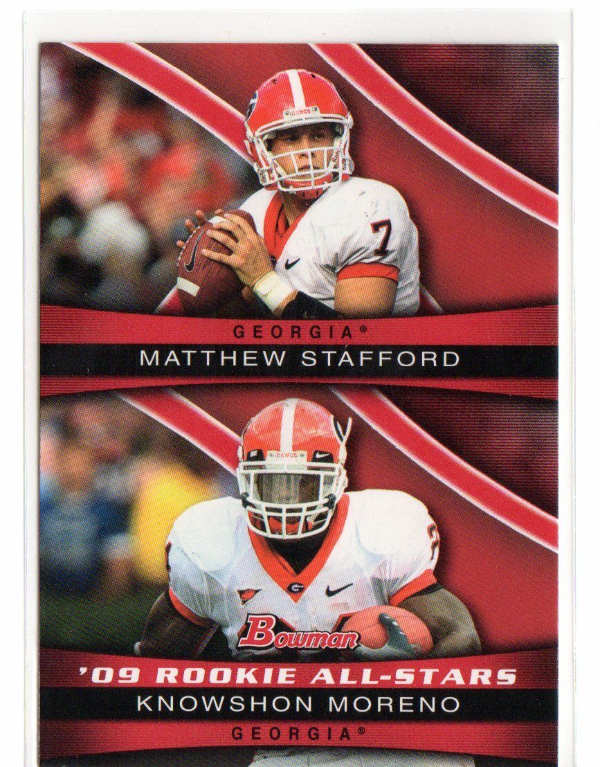 Matthew Stafford 2009 Bowman Draft Rookie All-Stars Combos Mint ROOKIE Card #ASC2