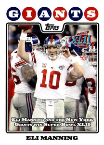 Eli Manning 2008 Topps Series Mint Card #316