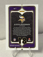 Justin Jefferson 2024 Panini Select Numbers Series Mint Card #1
