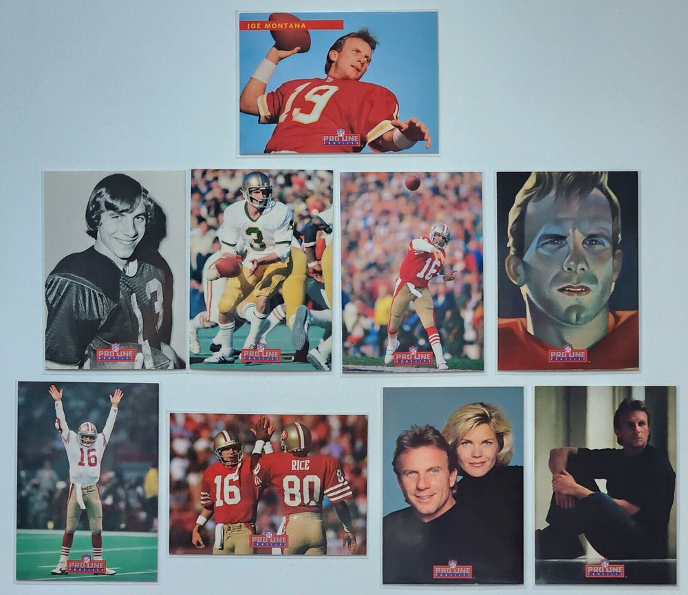 Joe Montana 1993 Pro Line Profiles complete 9 card set.