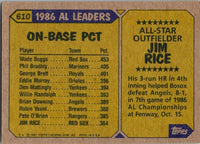 Jim Rice 1987 Topps All Star Series Mint Card #610

