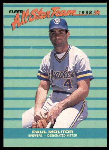 Paul Molitor 1988 Fleer All-Star Team Series Mint Card #12