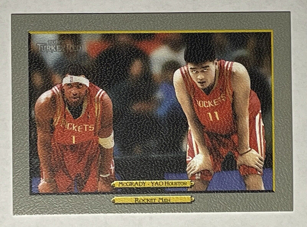 Tracy McGrady and Yao Ming 2006 2007 Topps Turkey Red Series Mint Checklist Card #254