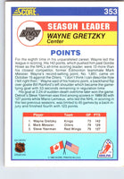 Wayne Gretzky 1990 1991 Score Season Leader Card #353
