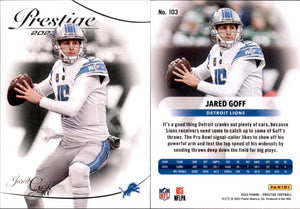 Jared Goff 2023 Panini Prestige Series Mint Card #103