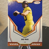 Bo Nix 2024 SAGE Blue Series Mint Card #19
