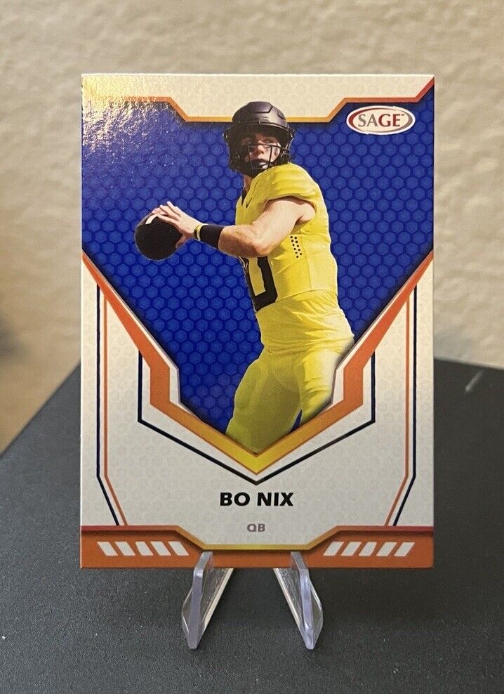 Bo Nix 2024 SAGE Blue Series Mint Card #19