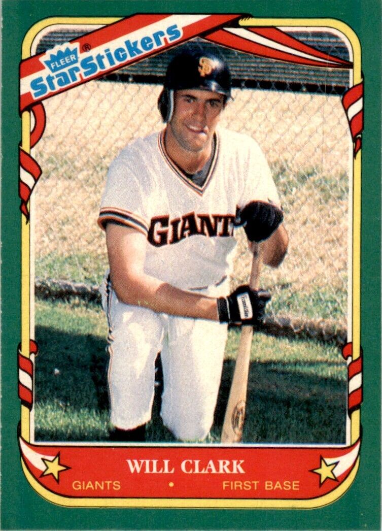 Will Clark 1987 Fleer Star Sticker Series Mint Card #22