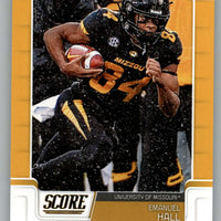 Emanuel Hall 2019 Score Gold Parallel Series Mint Rookie Card #414