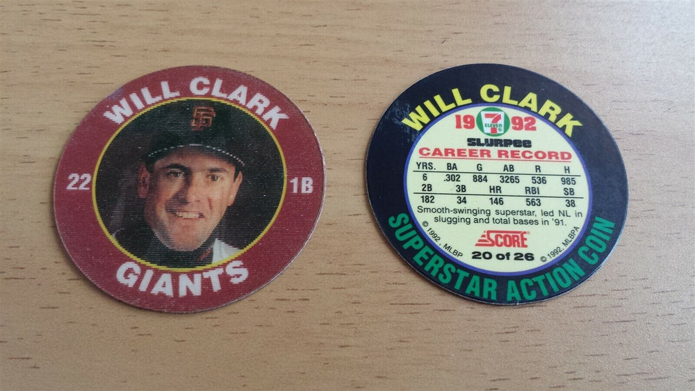 Will Clark 1992  7-11 Slurpee Coin #20