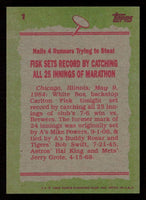Carlton Fisk 1985 Topps Series Mint Card #1
