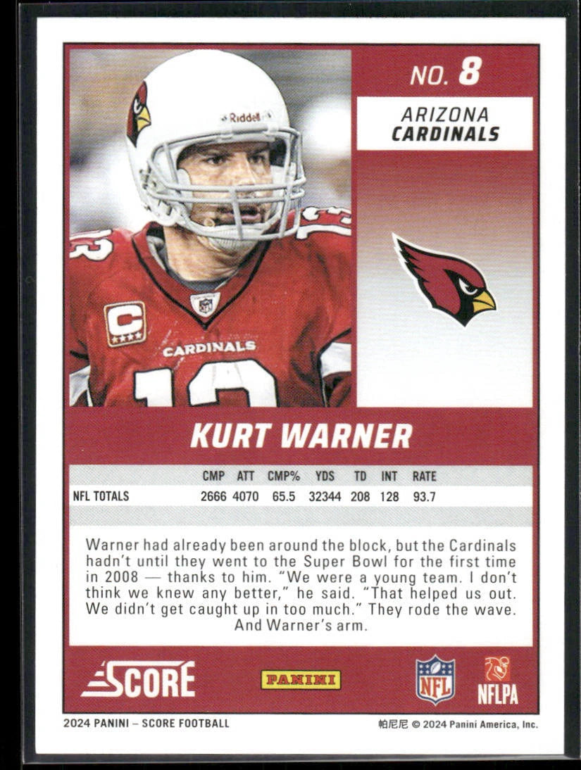 Kurt Warner 2024 Panini Score Green Series Mint Card #8 | The Strictly ...