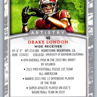 Drake London 2022 Sage Artistry Black Series Mint Rookie Card #46