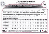 Harrison Bader 2022 Topps Chrome Pink Series Mint Card #31
