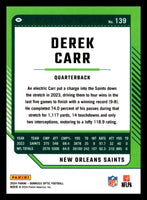Derek Carr 2024 Donruss Optic Series Mint Card #139
