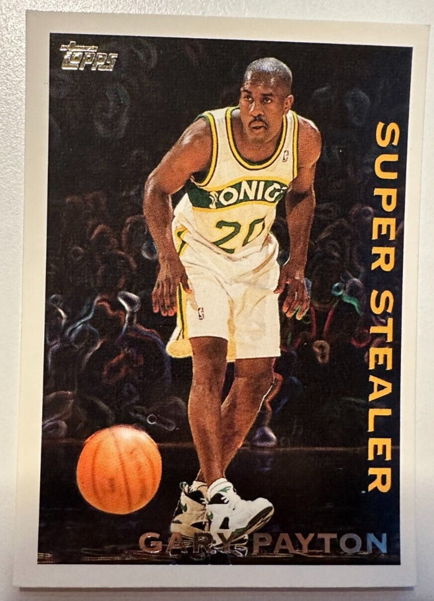 Gary Payton 1994 1995 Topps Own the Game Super Stealer Series Mint Card