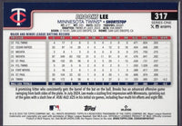 Brooks Lee 2025 Topps Diamante Foil Series Mint Rookie Card #317
