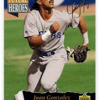 Juan Gonzalez 1993 Upper Deck Future Heroes Series Mint Card #58