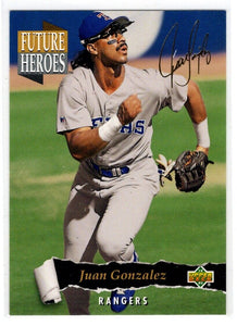 Juan Gonzalez 1993 Upper Deck Future Heroes Series Mint Card #58