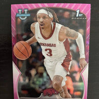 Nick Smith Jr  2022 2023 Bowman University Chrome Pink Refractor Mint Rookie Card #1